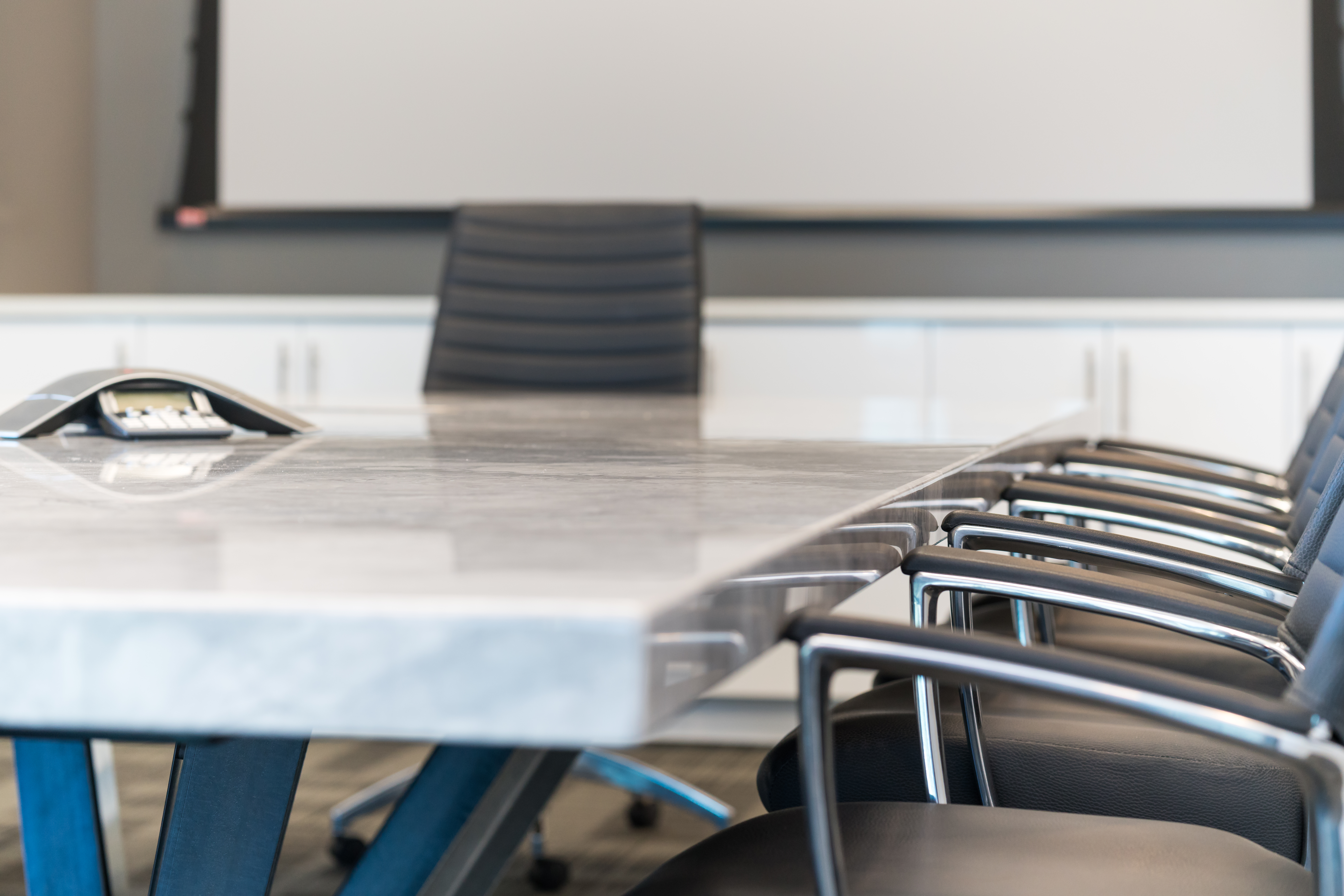 boardroom table countertop at Dynamo in Saskatoon, Saskatchewan. 