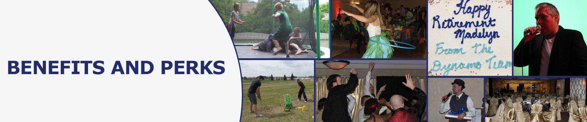 Benefits & Perks header with a number of company events